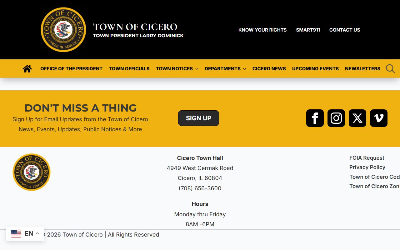 Cicero Police Department website for requesting busted mugshots and arrest records