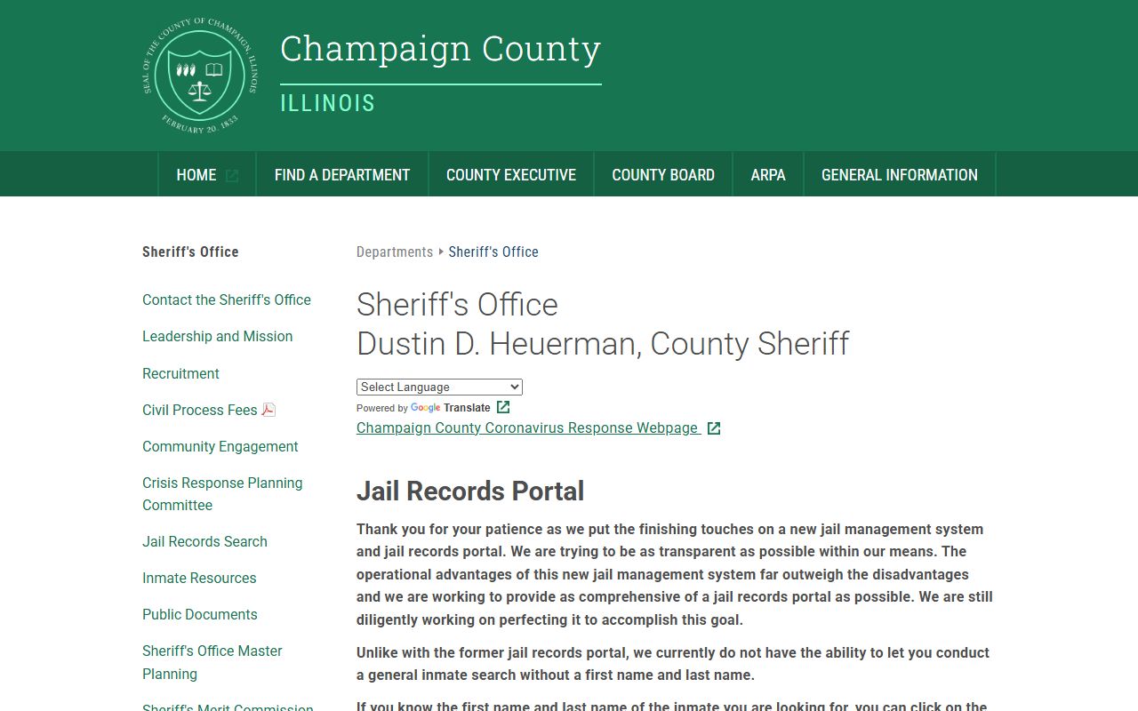 Champaign County busted mugshots inmate lookup page