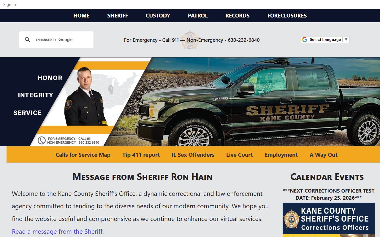 Kane County busted mugshots sheriff office homepage