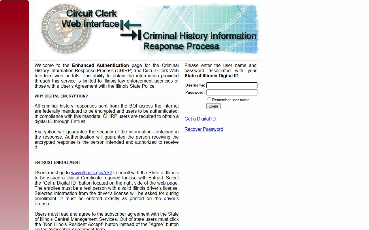 Illinois busted mugshots CHIRP login database portal